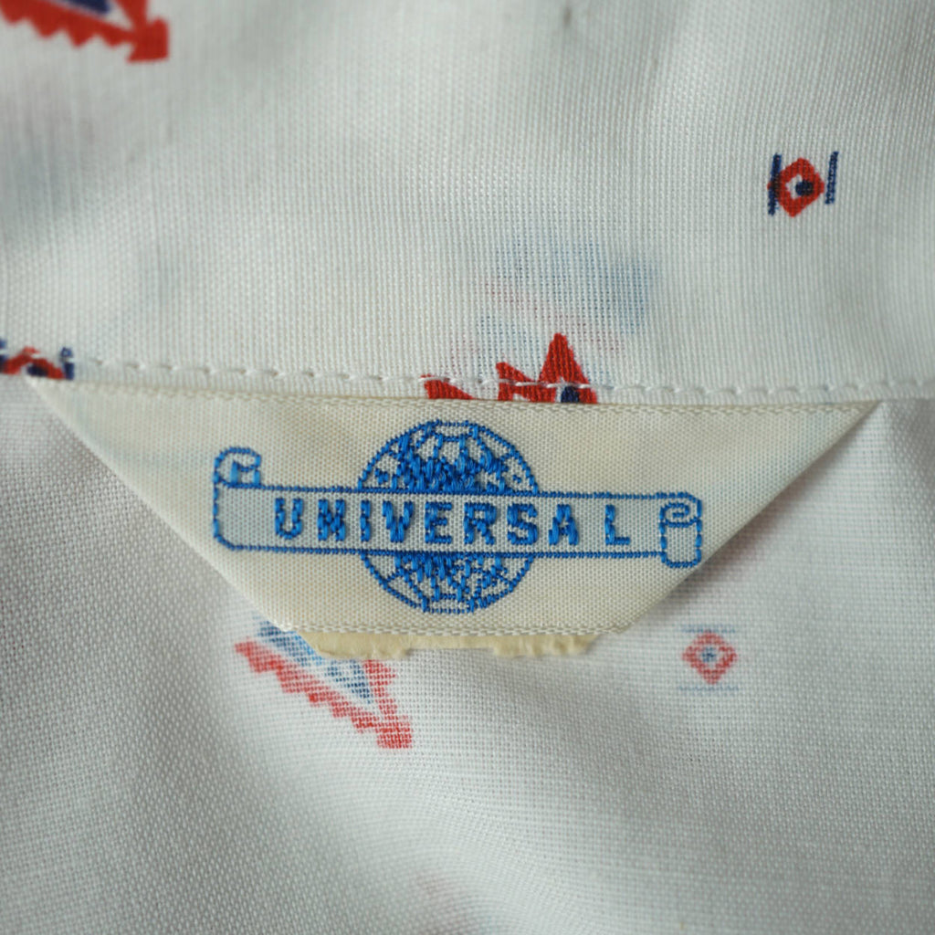 Vintage 1960s Unused Pyjamas Printed White Cotton NOS Summer Pajamas Ladies M - Poppy's Vintage Clothing