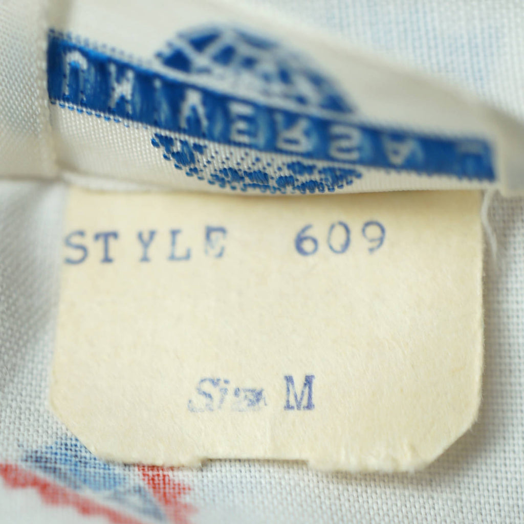 Vintage 1960s Unused Pyjamas Printed White Cotton NOS Summer Pajamas Ladies M - Poppy's Vintage Clothing