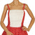 Vintage 1950s Style Crinoline Dress White Polka Dot Red Faille Taffeta Size M - Poppy's Vintage Clothing