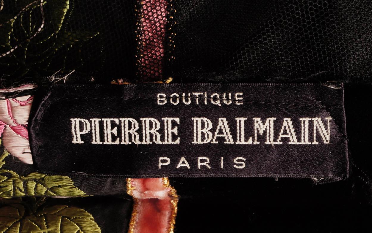 Vintage 1950s Pierre Balmain Velvet Circle Skirt with Rose Pattern Velvet Ribbon - Poppy's Vintage Clothing