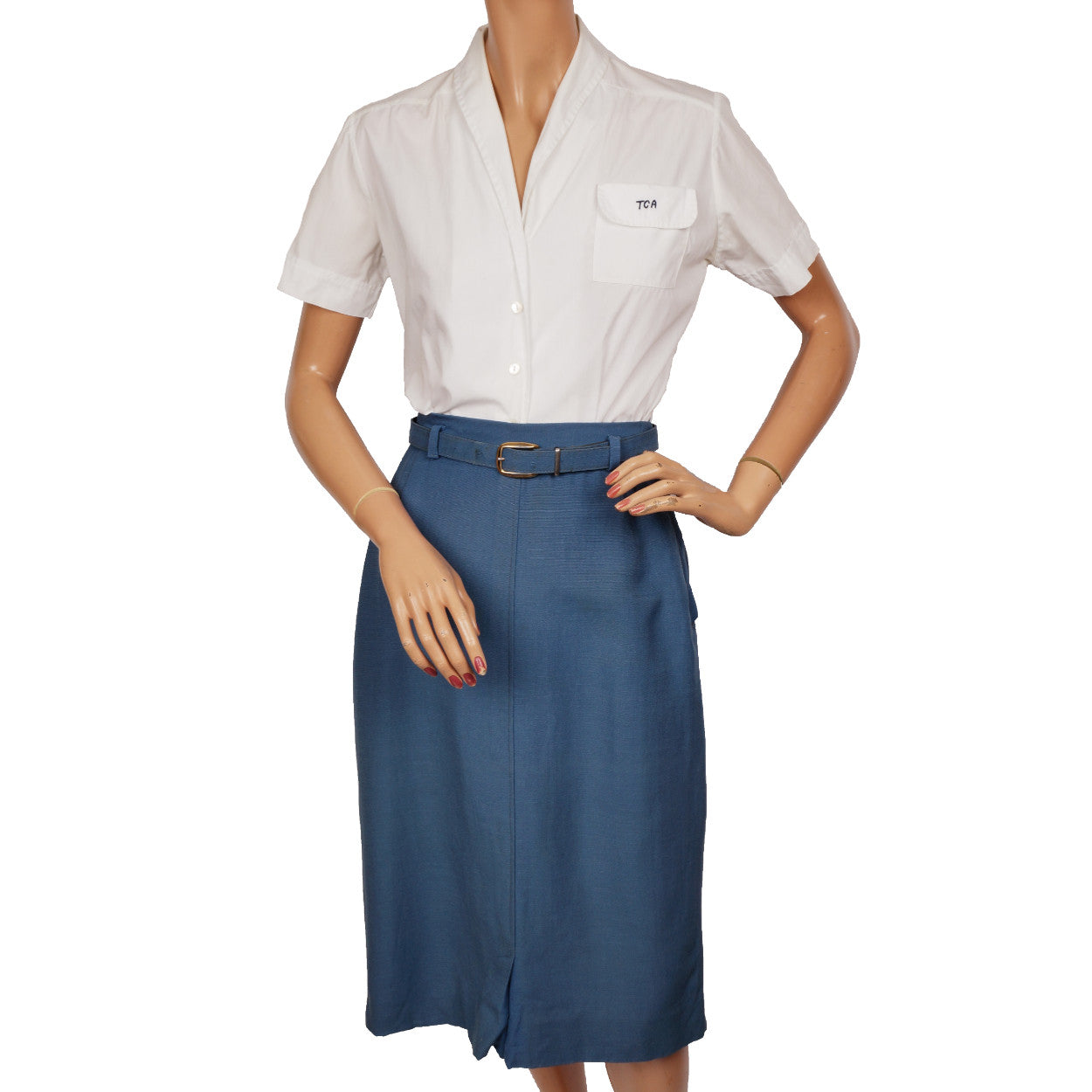 Vintage 50s TCA Airline Stewardess Uniform 1955 Flight Attendant Air Canada - Poppy's Vintage Clothing