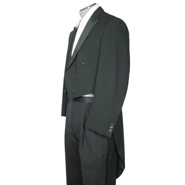 Vintage 1960s Tuxedo Tailcoat Formal Tails Custom Tailored Size M L Dated 1967 - Poppy's Vintage Clothing