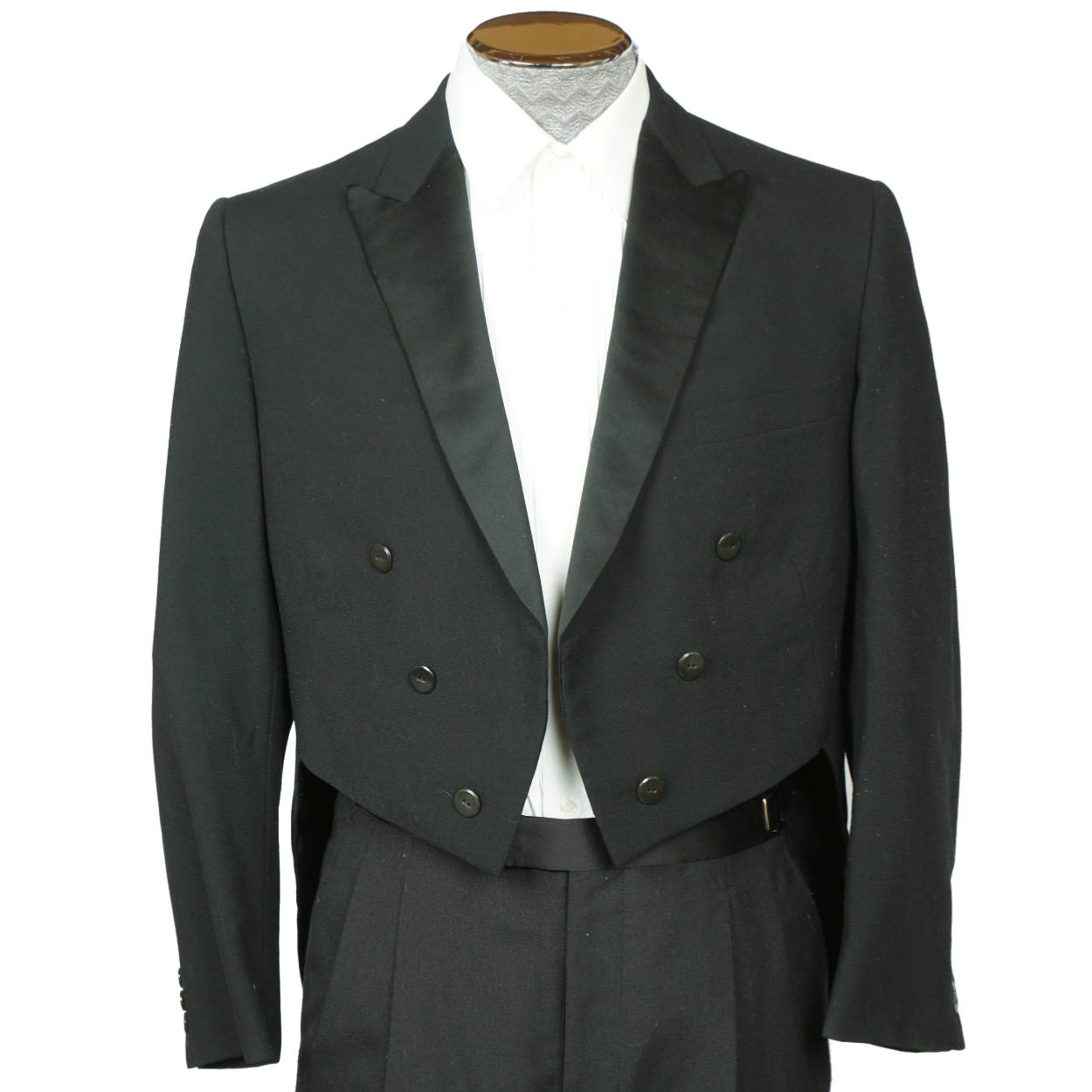 Vintage 1960s Tuxedo Tailcoat Formal Tails Custom Tailored Size M L Dated 1967 - Poppy's Vintage Clothing