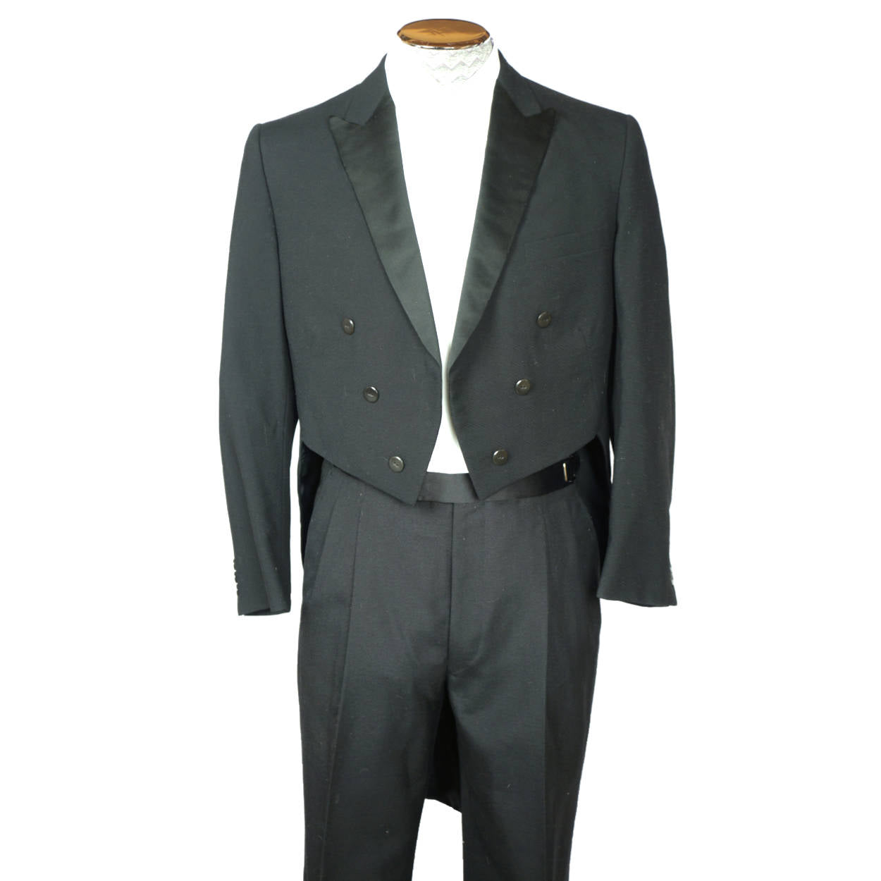Vintage 1960s Tuxedo Tailcoat Formal Tails Custom Tailored Size M L Dated 1967 - Poppy's Vintage Clothing