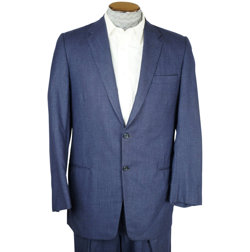 Vintage 1959 Mens Suit Blue Wool with Two Pairs of Pants Size M - Poppy's Vintage Clothing