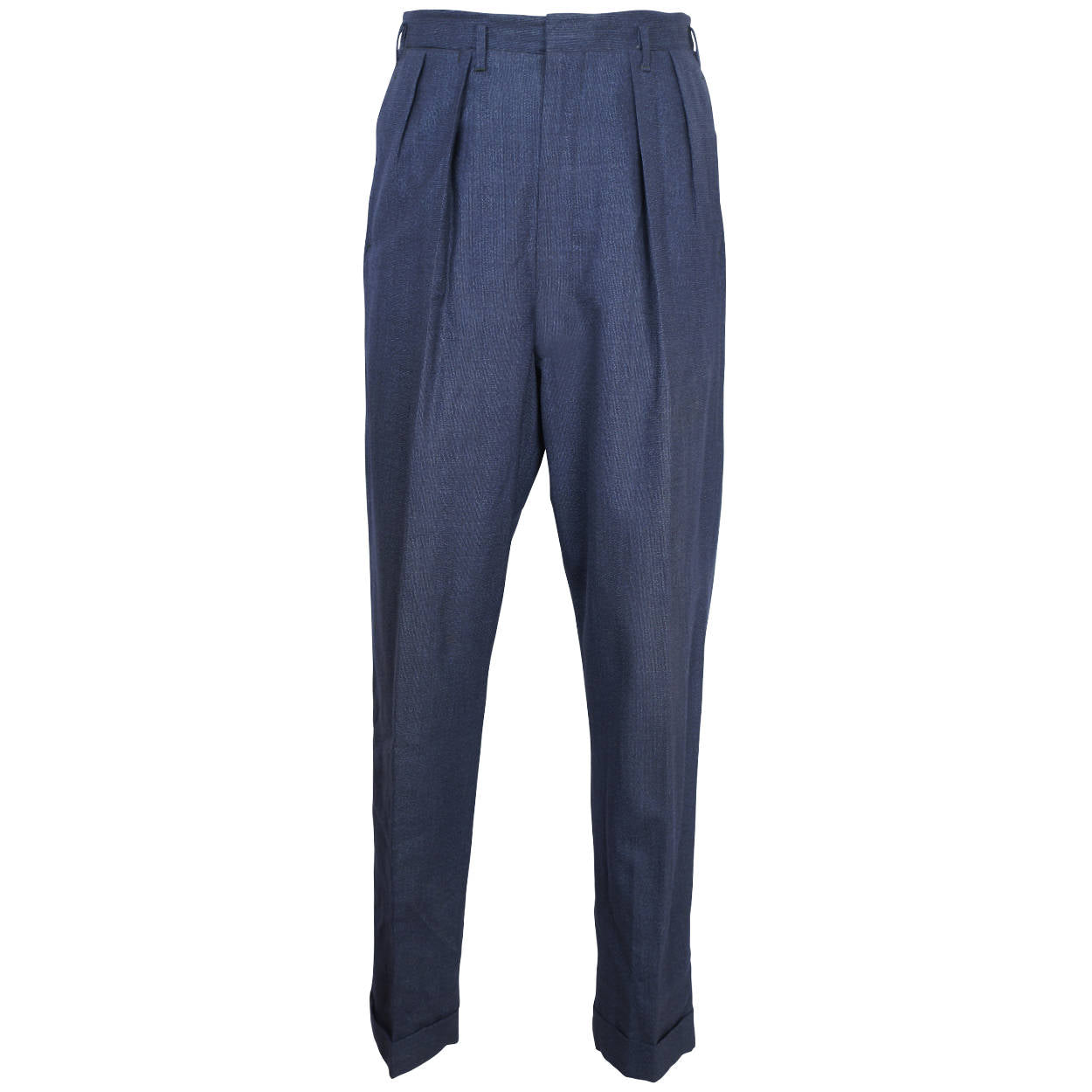 Vintage 1959 Mens Suit Blue Wool with Two Pairs of Pants Size M - Poppy's Vintage Clothing