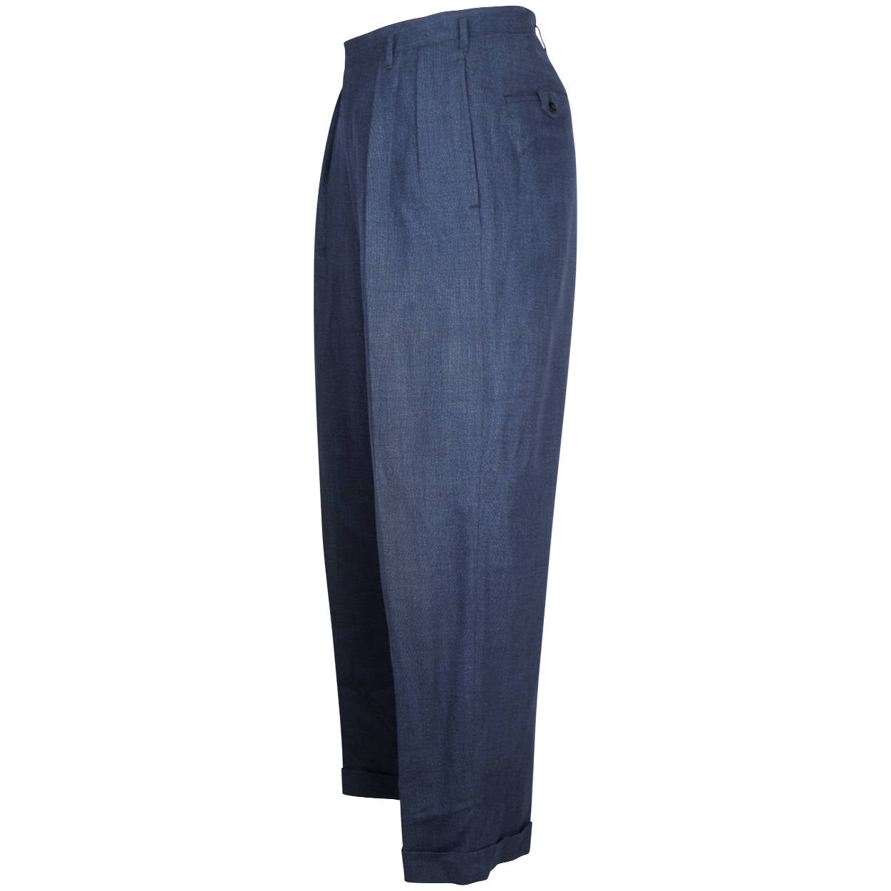 Vintage 1959 Mens Suit Blue Wool with Two Pairs of Pants Size M - Poppy's Vintage Clothing