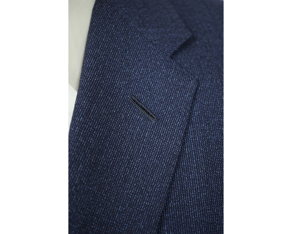 Vintage 1959 Mens Suit Blue Wool with Two Pairs of Pants Size M - Poppy's Vintage Clothing