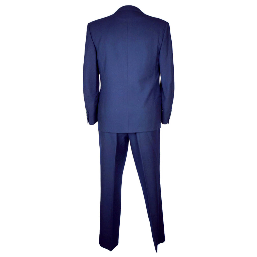 Vintage 1950s Mens Suit Blue Wool 2 Piece Dated 1959 Size M - Poppy's Vintage Clothing