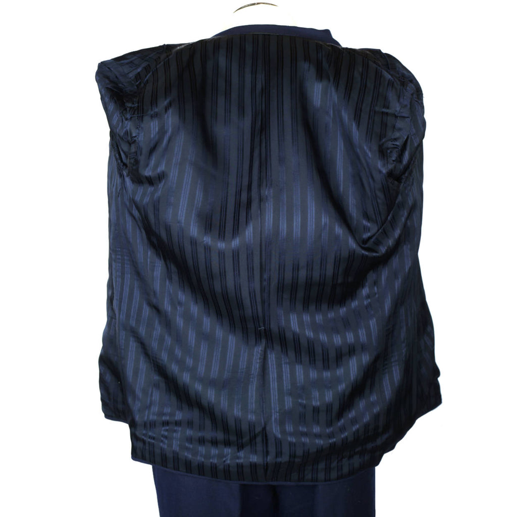 Vintage 1950s Mens Suit Blue Wool 2 Piece Dated 1959 Size M - Poppy's Vintage Clothing