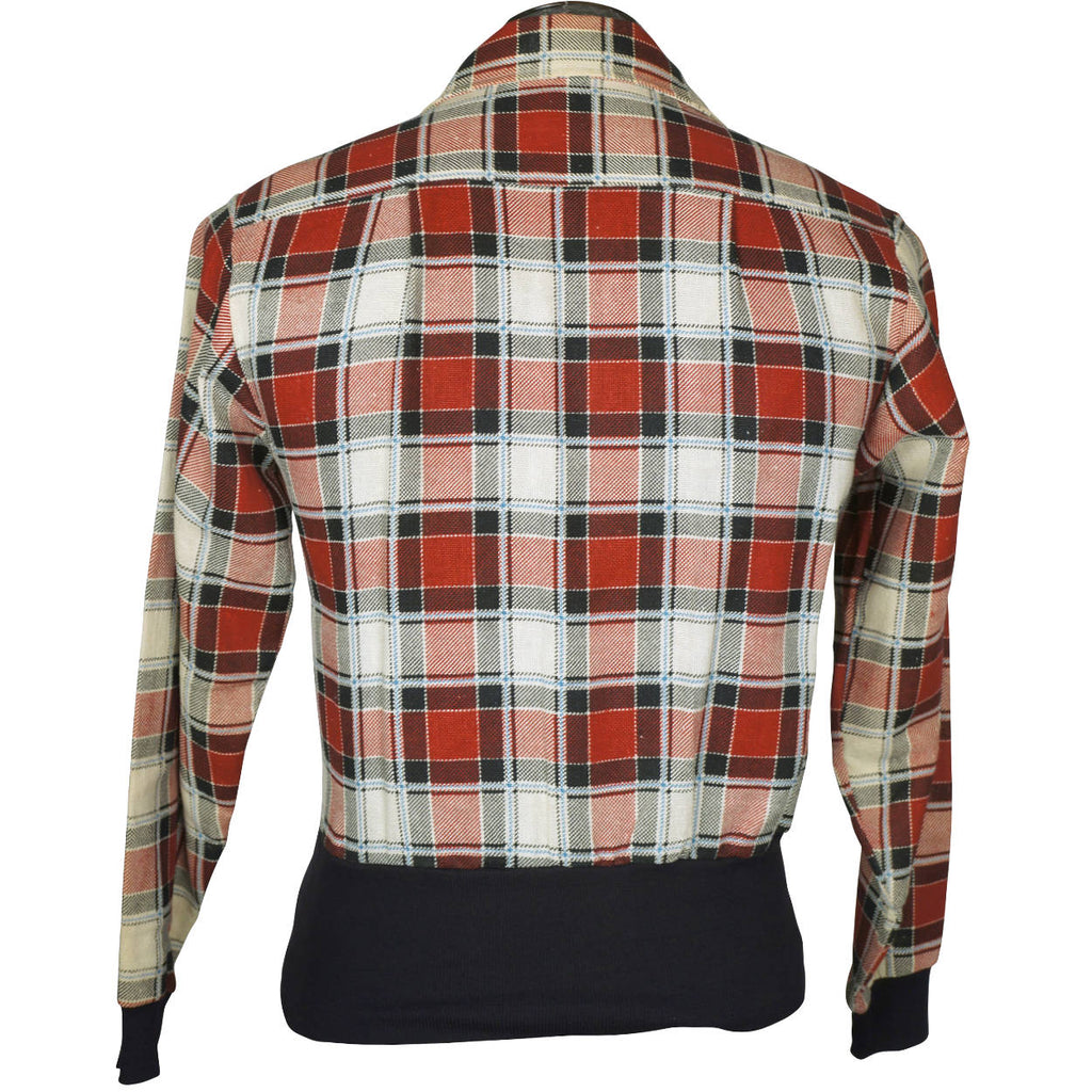 Vintage 1970s Plaid Cotton Shirt Jacket Bay City Rollers Era BVD Canada Mens S - Poppy's Vintage Clothing