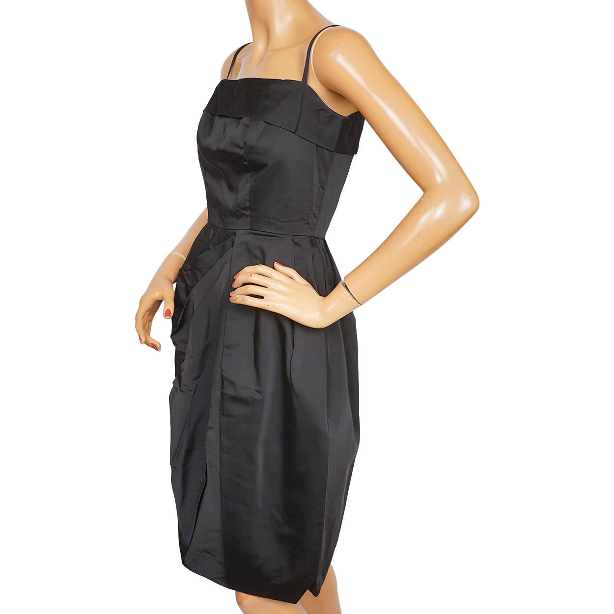 Vintage 1960s Black Silk Cocktail Party Dress Cherida by Irving Nadler Small - Poppy's Vintage Clothing