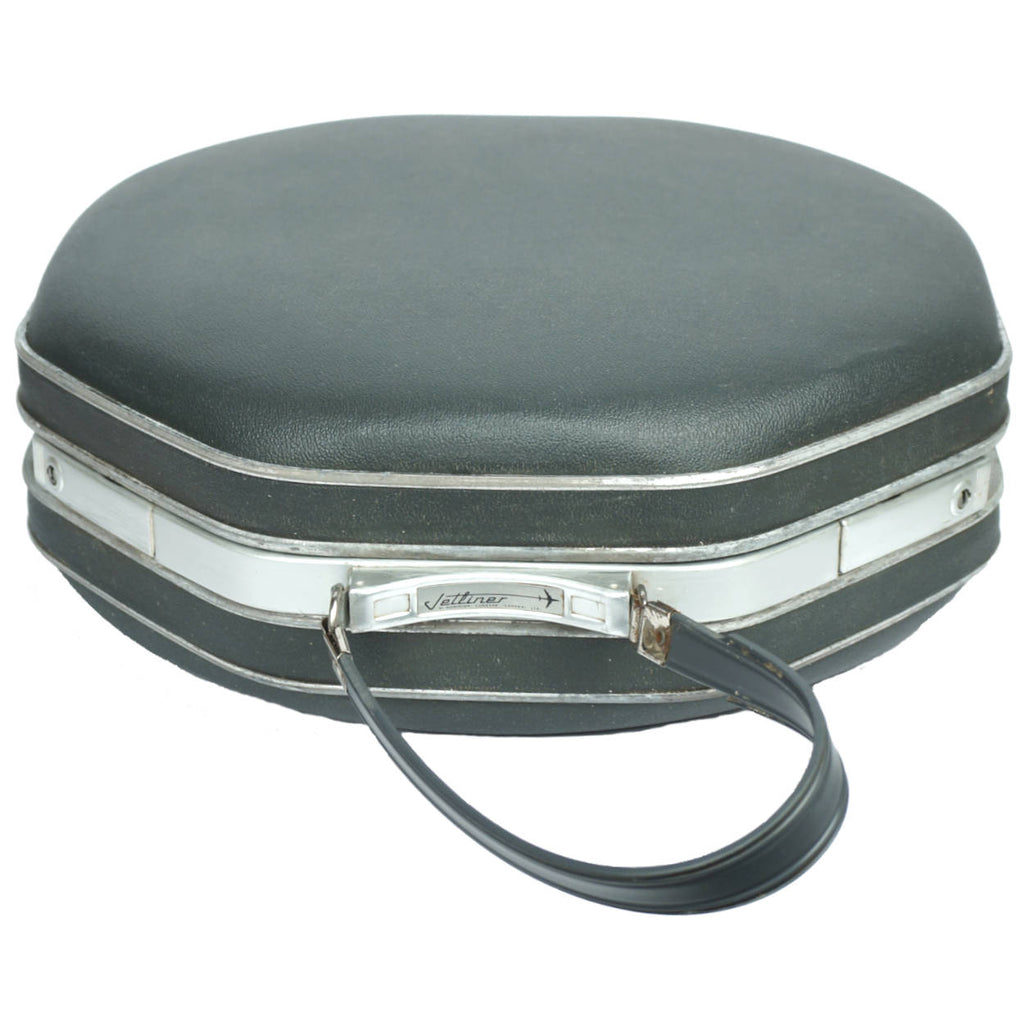 Vintage 1960s Jetliner by Dominion Luggage Hard Shell Case Hat Box Carry On - Poppy's Vintage Clothing