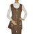 Vintage 1960s 70s Vest &amp; Pants Set Brown Linen Ladies Unused Size M - Poppy's Vintage Clothing