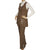 Vintage 1960s 70s Vest &amp; Pants Set Brown Linen Ladies Unused Size M - Poppy's Vintage Clothing