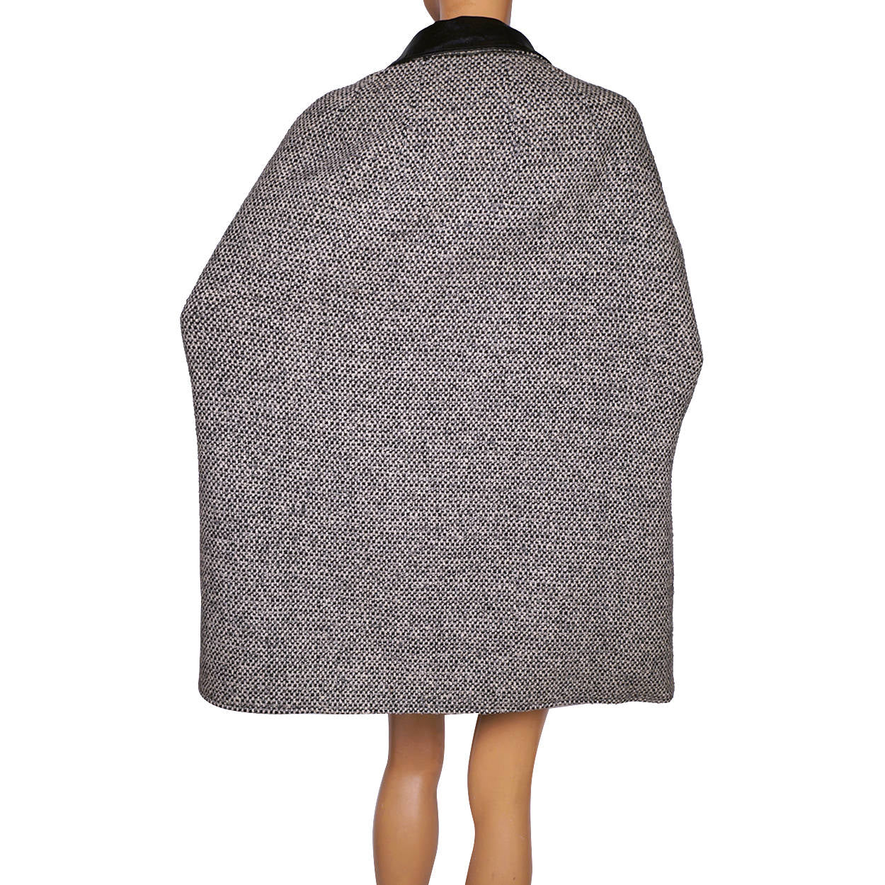 Vintage 1960s Mod Tweed Wool Cape Saks Fifth Avenue Ladies Size S M - Poppy's Vintage Clothing