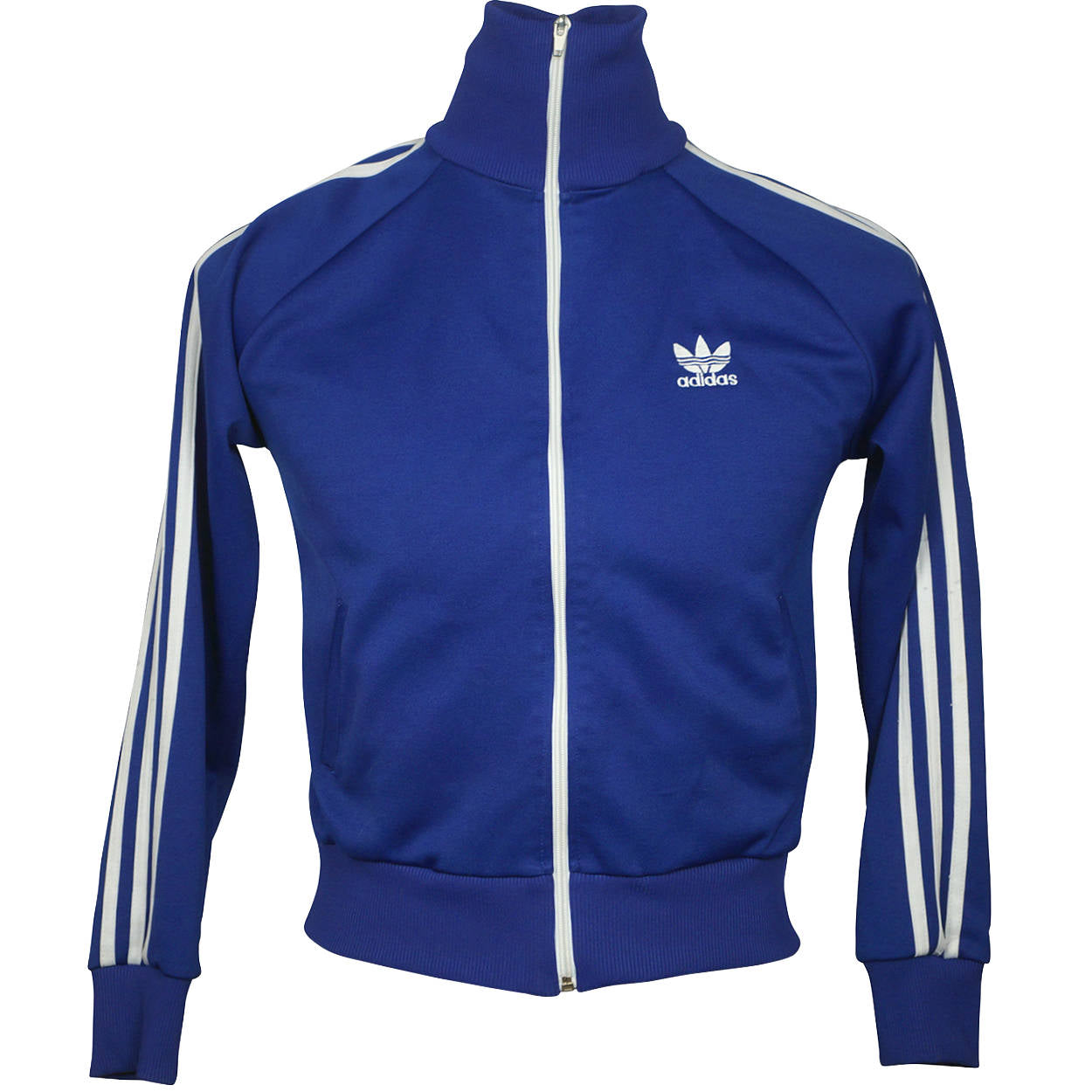 Vintage 1970s Adidas Track Jacket Trefoil 3 Stripe Old School Mens Size Small - Poppy's Vintage Clothing