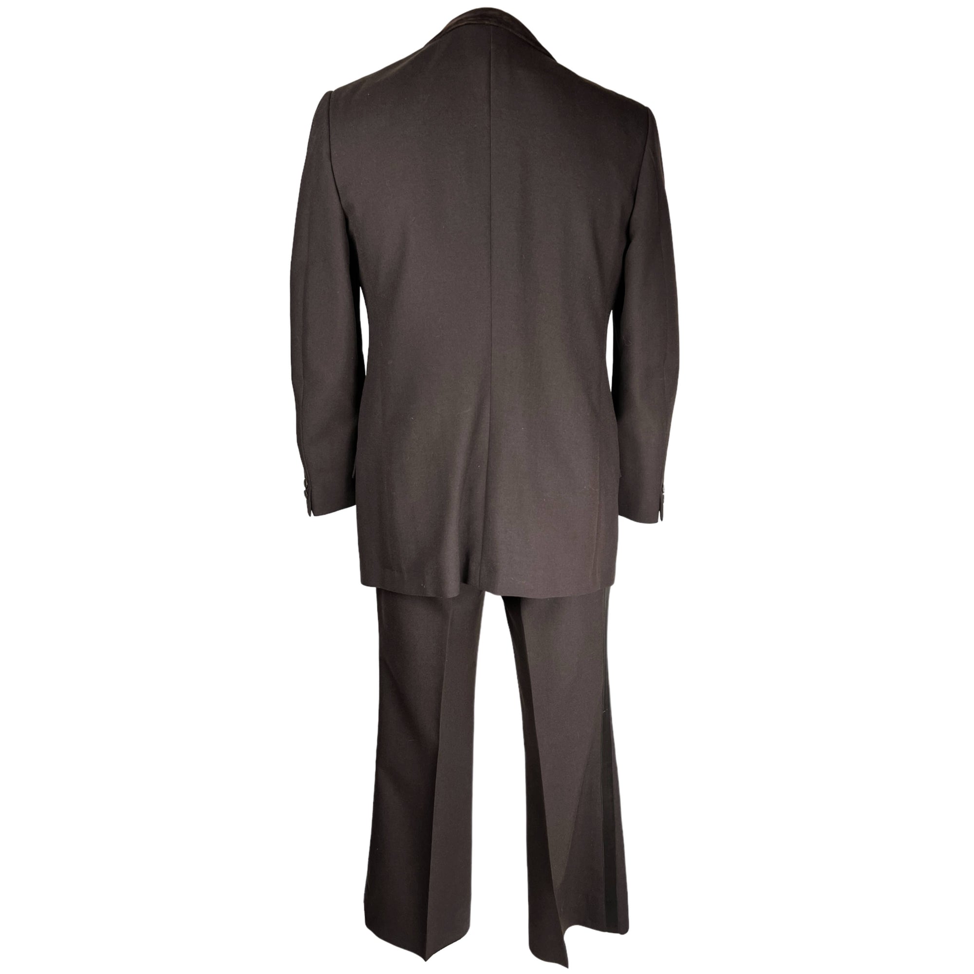 Vintage 1970s Brown Tuxedo Disco Era Dated 1976 Sz M
