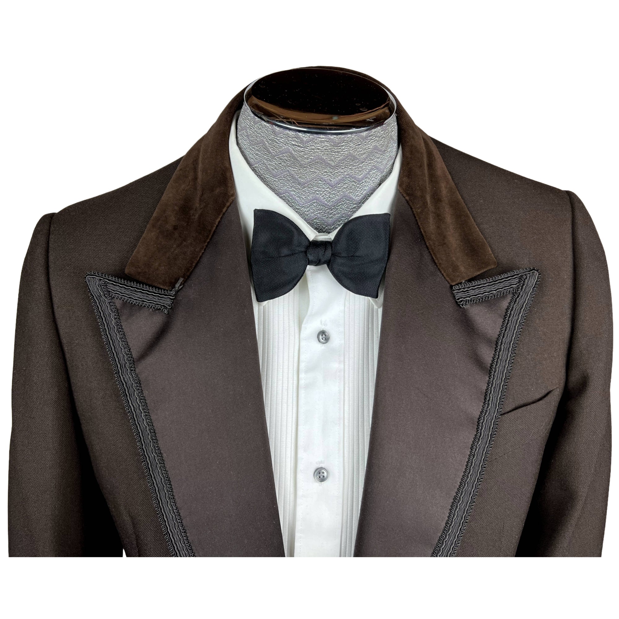 Vintage 1970s Brown Tuxedo Disco Era Dated 1976 Sz M