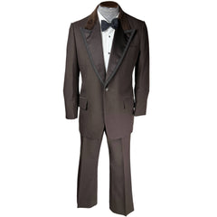 Vintage 1970s Brown Tuxedo Disco Era Dated 1976 Sz M