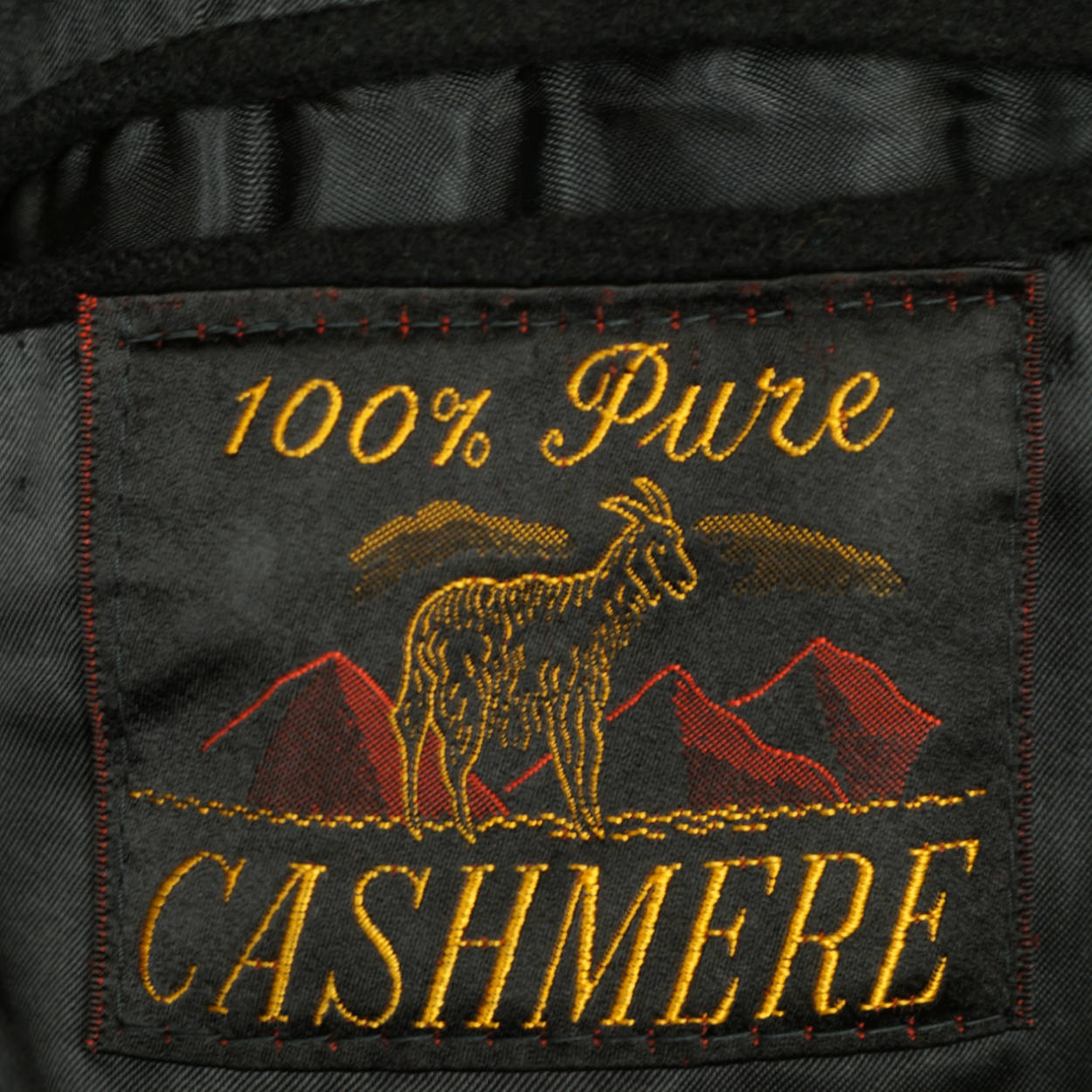 Vintage 1960s Mens Mod Overcoat 100% Pure Cashmere Black Coat Size M L - Poppy's Vintage Clothing