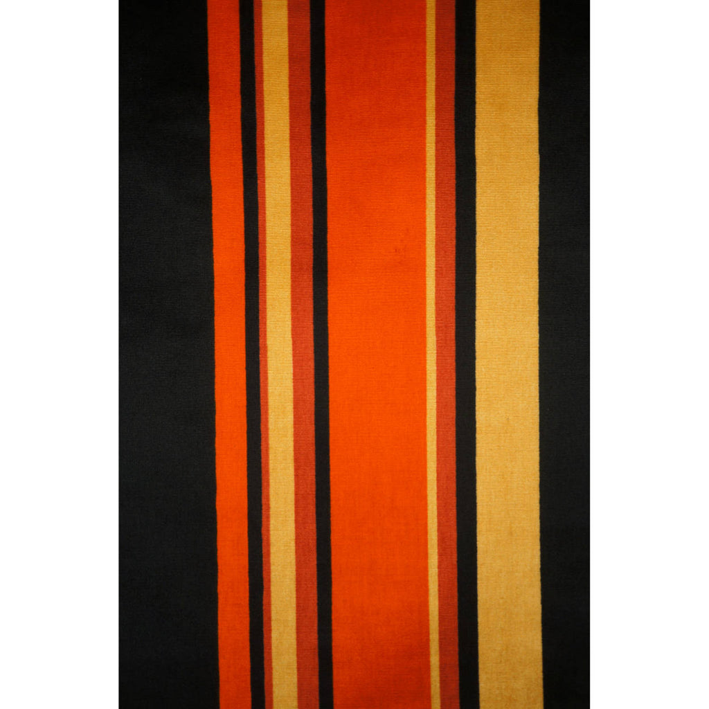Panton Era Striped Velvet Fabric Material 4 yards 1960s 70s Orange Black Gold - Poppy's Vintage Clothing