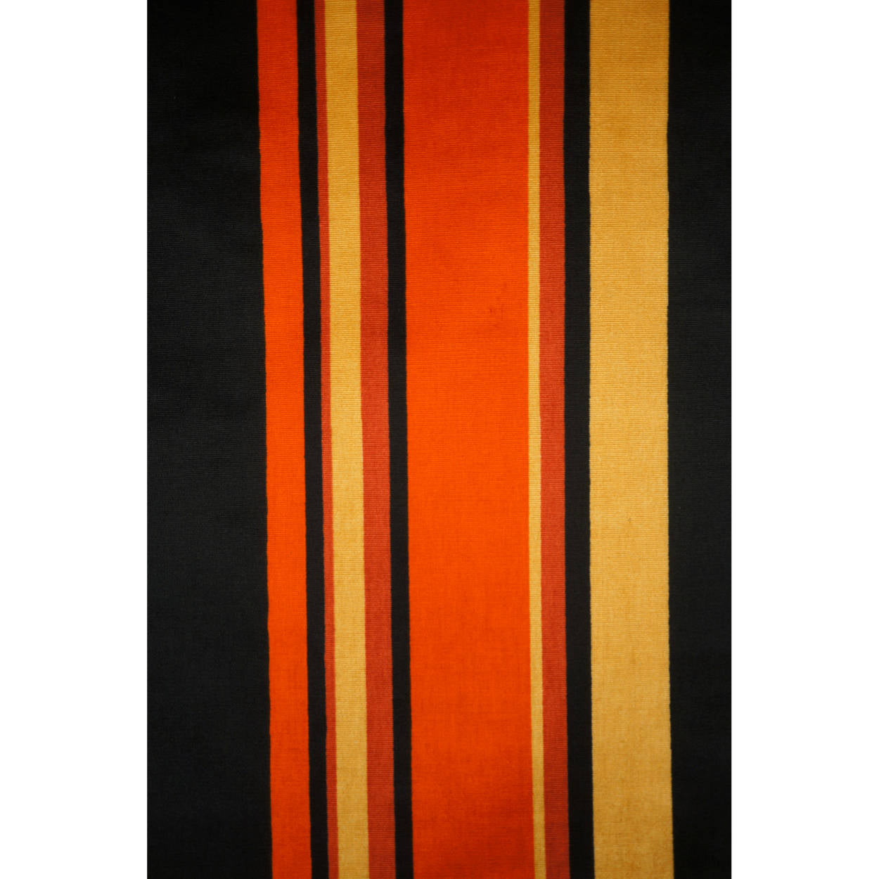 Panton Era Striped Velvet Fabric Material 4 yards 1960s 70s Orange Black Gold - Poppy's Vintage Clothing