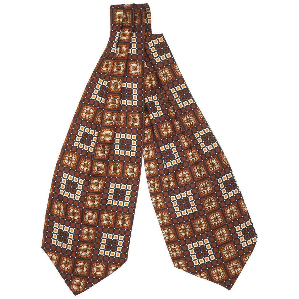 Vintage 1970s Italian Silk Ascot Holt Renfrew Cravat Made in Italy - Poppy's Vintage Clothing