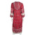 Vintage 1970s Indian Cotton Gauze Dress Red Block Printed w Metallic Thread Sz M - Poppy's Vintage Clothing