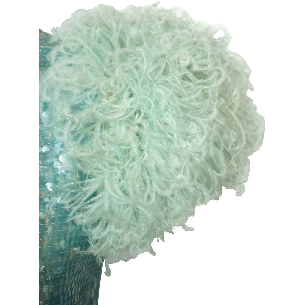 Vintage 1960s Blue Sequin Ball Gown Evening Dress - Sz Small - Poppy's Vintage Clothing