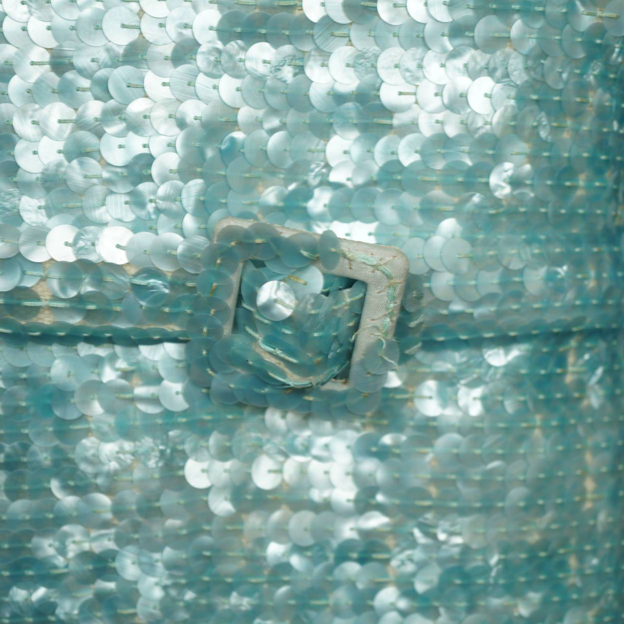 Vintage 1960s Blue Sequin Ball Gown Evening Dress - Sz Small - Poppy's Vintage Clothing