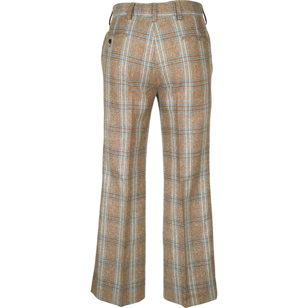 Vintage 1970s Mens Suit Checked Wool Silk Blend Disco Era Size S M - Poppy's Vintage Clothing