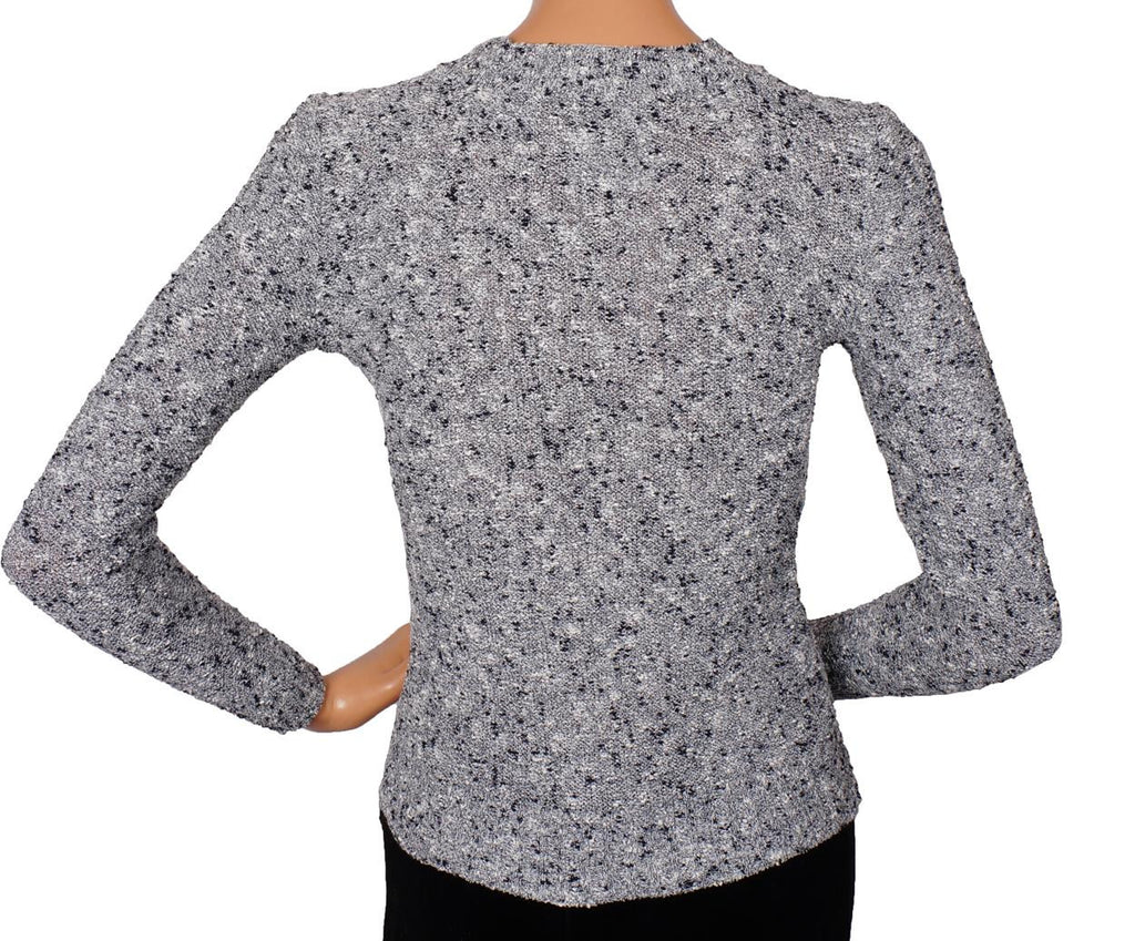 Vintage 1970s Courreges Logo Sweater - Flecked Knit  - Ladies Size S - Poppy's Vintage Clothing