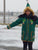 Vintage Eskimo Duffle Parka Coat Inuit Embroidered Green Wool w Fur Trim Hood - Poppy's Vintage Clothing