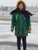Vintage Eskimo Duffle Parka Coat Inuit Embroidered Green Wool w Fur Trim Hood - Poppy's Vintage Clothing