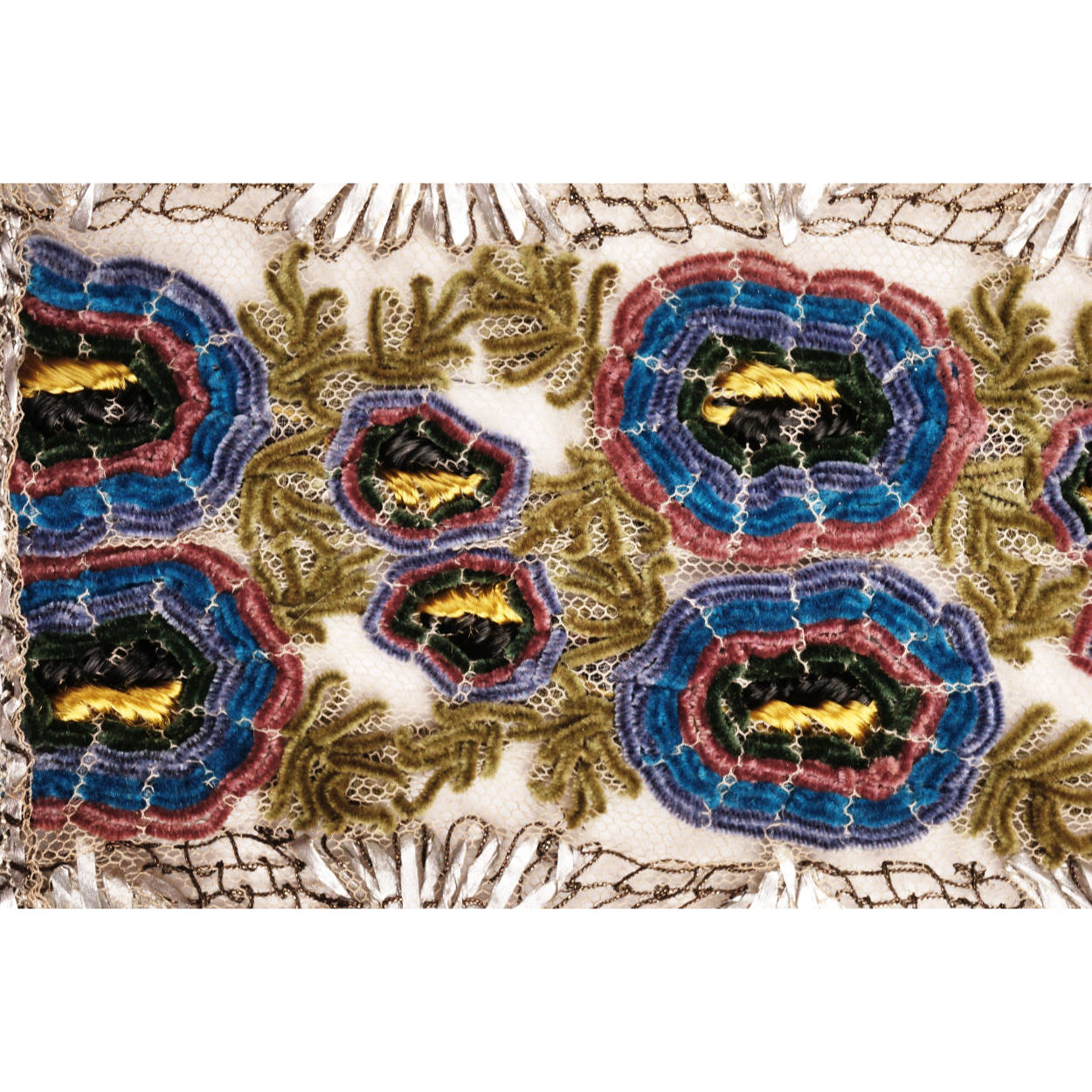 Vintage 1920s Embroidered Net Dress Remnants - Poppy's Vintage Clothing