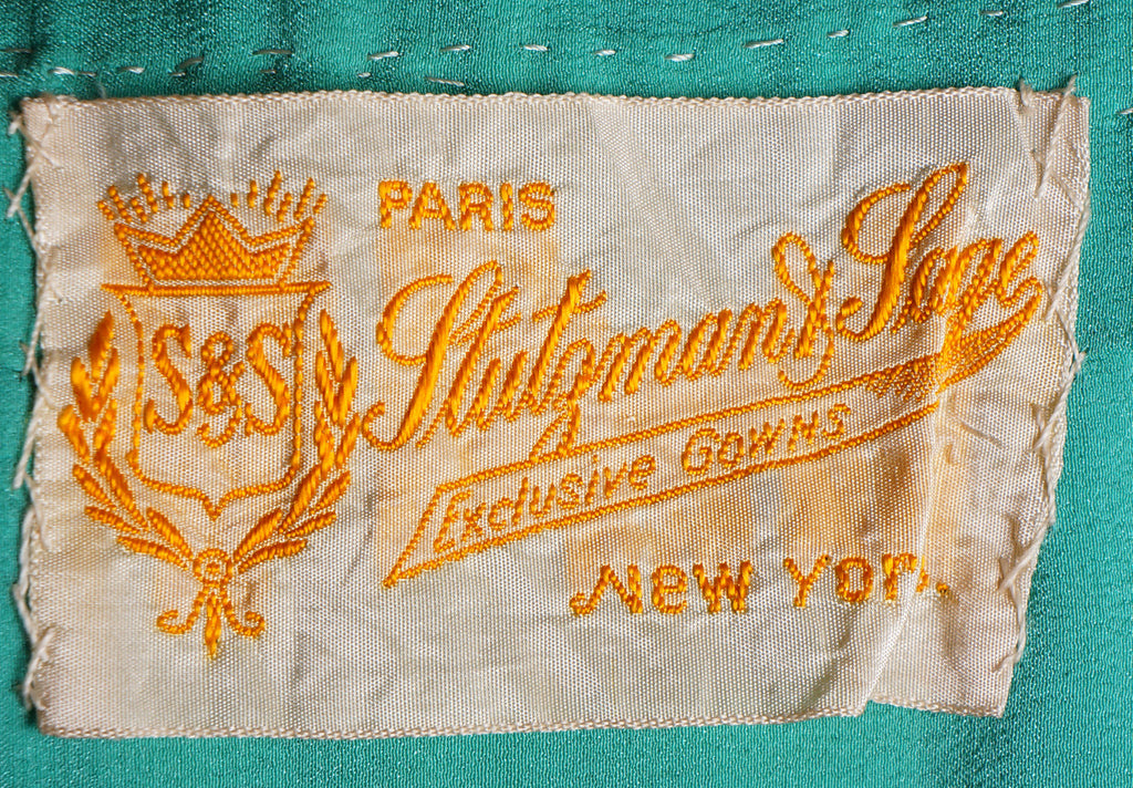 SOLD 1920s Flapper Dress Metallic Lace Beaded Gown Size M - Poppy's Vintage Clothing