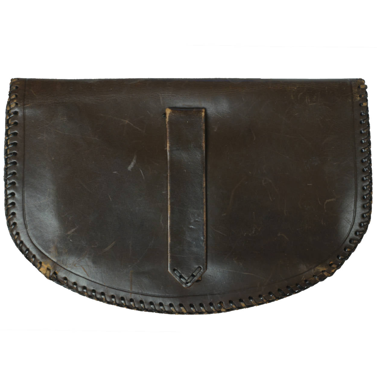 Vintage 1930s Tooled Leather Clutch Purse - Poppy Flowers - Name Anna inside - Poppy's Vintage Clothing