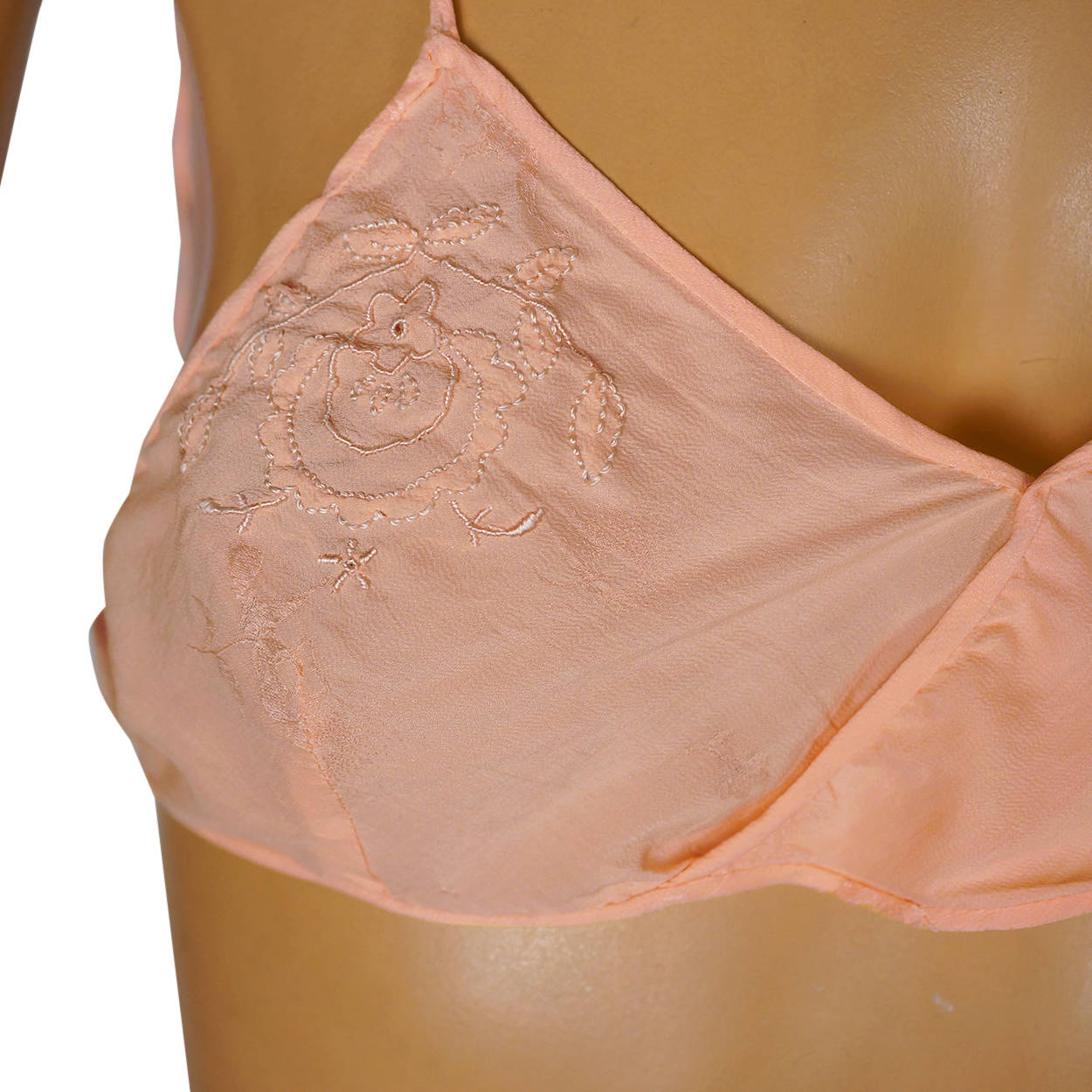 Vintage 1930s Silk Bra and Knickers Set Embroidered - Poppy's Vintage Clothing