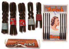 Vintage 1930s Bobby Pin Assortment Assorted Hair Pins w Newey Bros Card - Poppy's Vintage Clothing