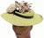 Wide Brimmed Hat 1930s Apple Green Straw with Millinery Flower - Poppy's Vintage Clothing