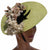 Wide Brimmed Hat 1930s Apple Green Straw with Millinery Flower - Poppy's Vintage Clothing