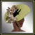 Wide Brimmed Hat 1930s Apple Green Straw with Millinery Flower - Poppy's Vintage Clothing