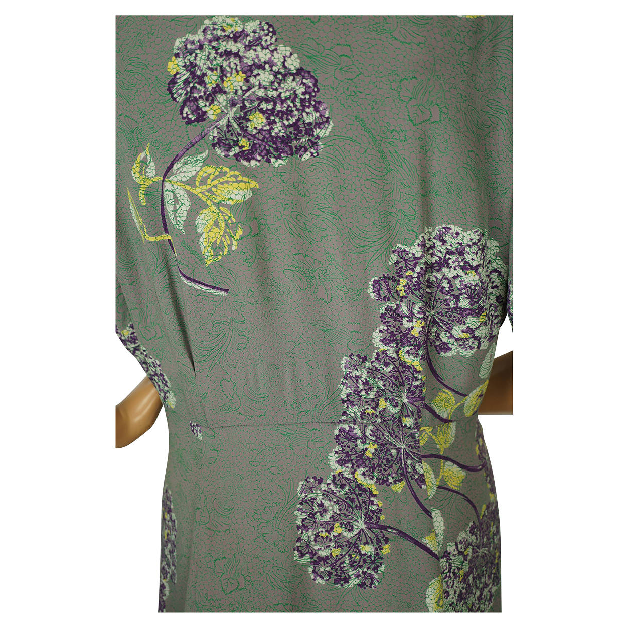 Vintage 1940s Crepe Day Dress Floral Print Size Large - Poppy's Vintage Clothing