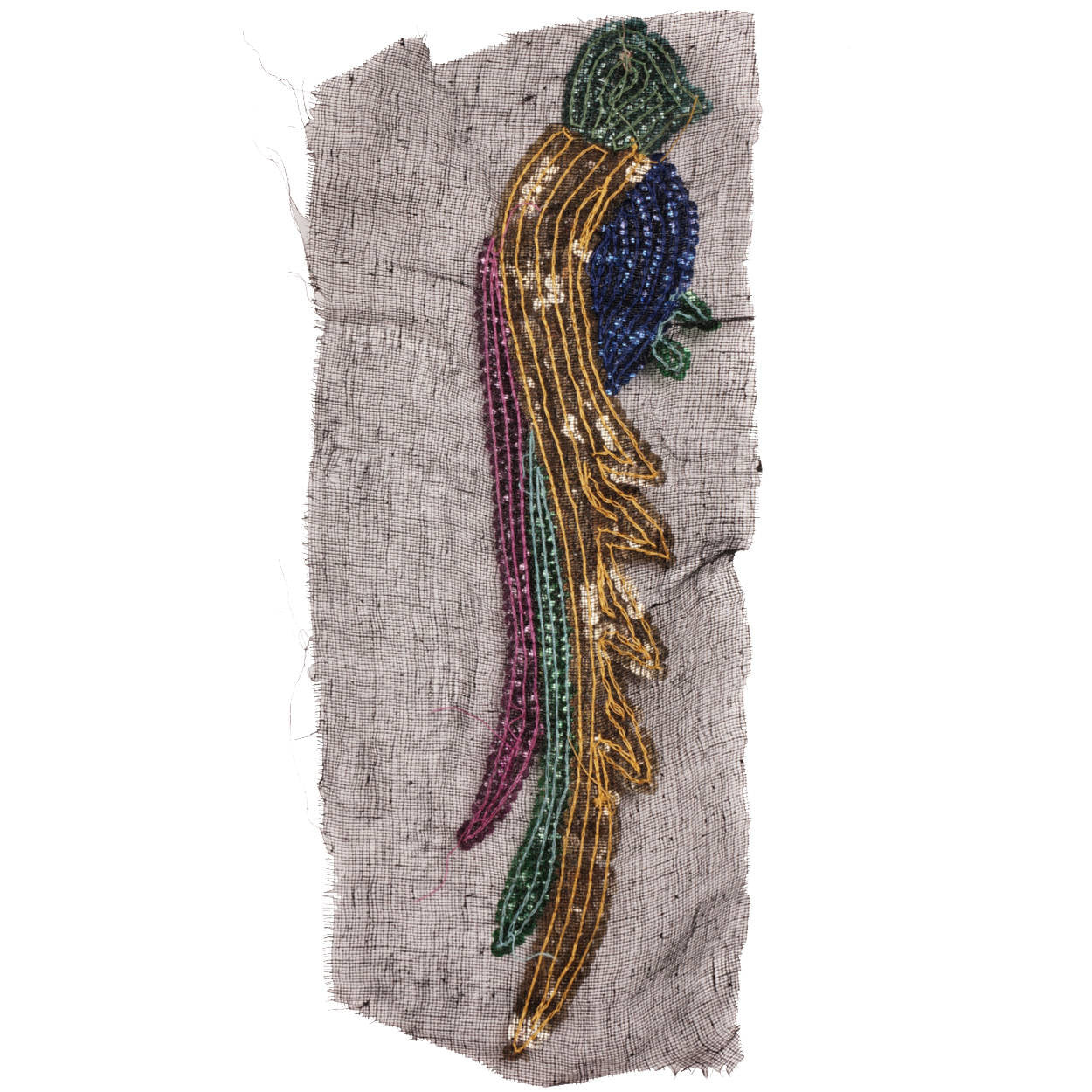 Vintage Sequin Parrot Applique 1940s Hand Sewn Unused NOS Large - Poppy's Vintage Clothing