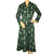 Vintage 1950s Cotton Flannel Dressing Gown Abstract Print Green &amp; Black Ladies M - Poppy's Vintage Clothing