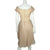 Vintage 1950s Cocktail Dress Beige Silk Organza Size Small - Poppy's Vintage Clothing