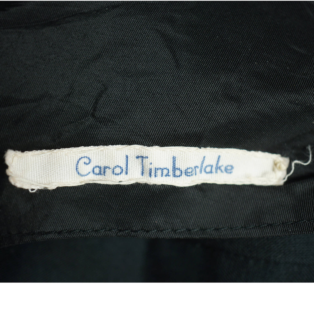 Vintage 50s Black Cocktail Dress w Ruched Skirt Size S - Poppy's Vintage Clothing