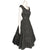Vintage 50s Taffeta Dress Ruched Black w Crinoline Skirt Small