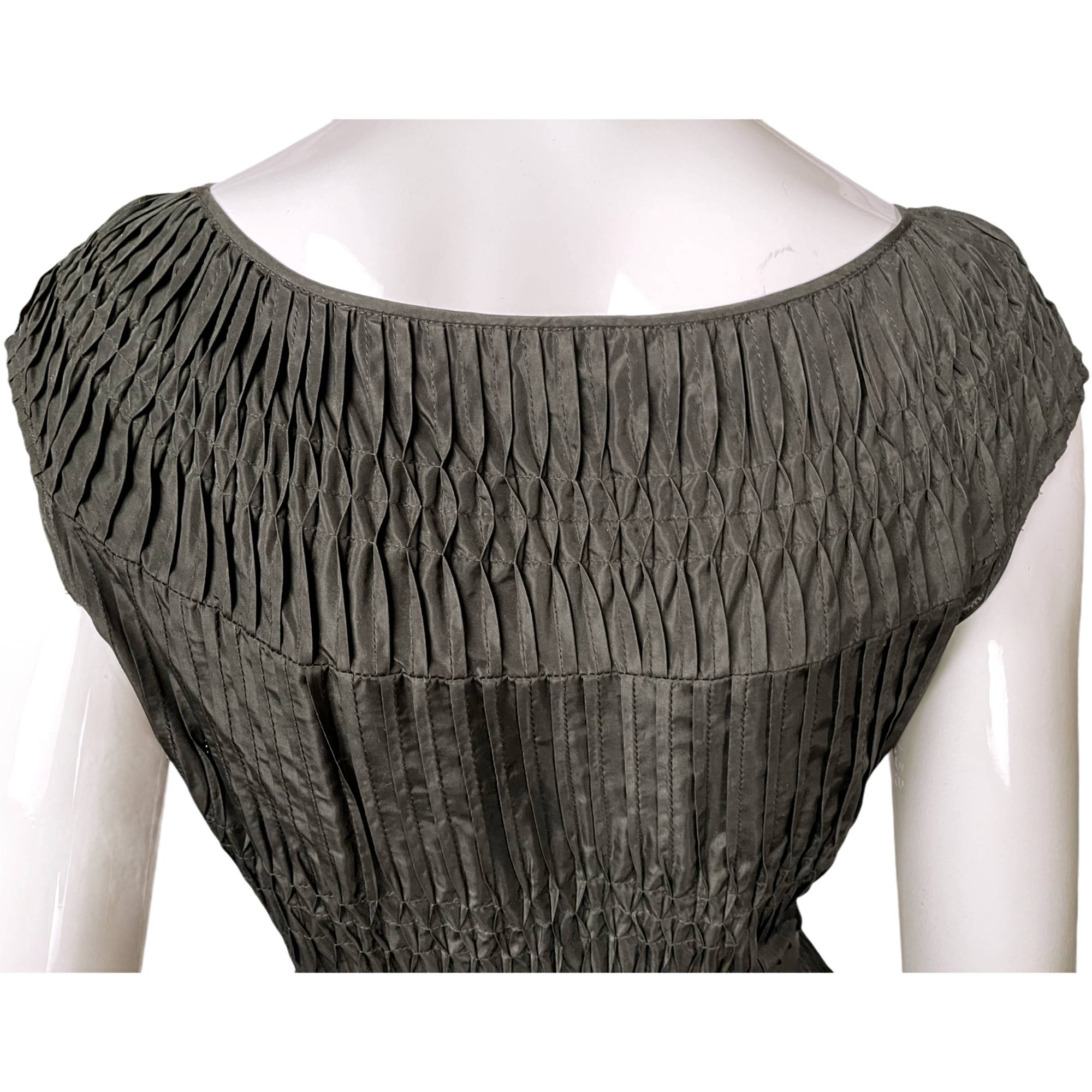 Vintage 50s Taffeta Dress Ruched Black w Crinoline Skirt Small